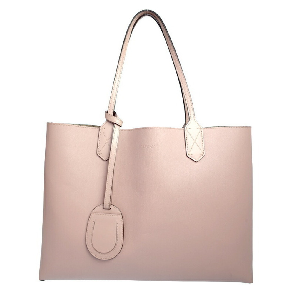Gucci GG Tote Beige Pink Bag Tan Reversible Leather
